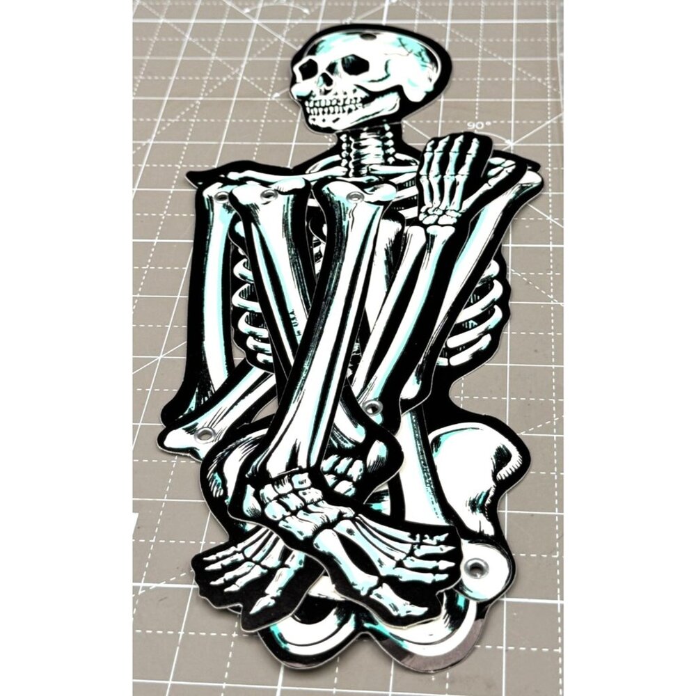 Vintage Halloween 20” Skeleton Die Cut Beistle Jointed Pose-able READ